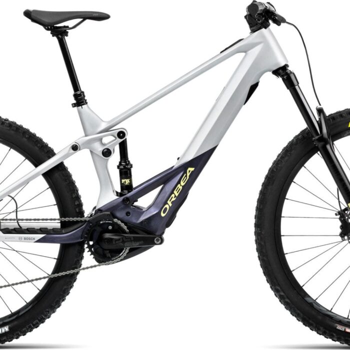 VTT Électrique Tout-Suspendu Orbea Wild M20 Shimano Deore/XT 12V 750 Wh 29'' Argent Halo Bleu Tanzanite Carbon View 2023