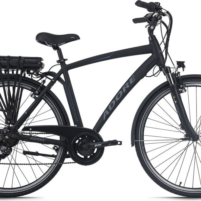 Vélo électrique homme aluminium Adore Versailles 28 E-Bike noir 250 Watt Li-Ion 36 V/10 4 Ah 7 vitesses