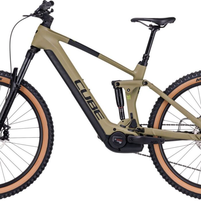 VTT Électrique Tout-Suspendu Cube Stereo Hybrid 160 HPC Race 625 27.5 Shimano Deore 12V 625 Wh 27.5'' Vert Olive 20234