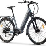 Vélo de Ville Electrique Moma Bikes Ebike-28 Shimano 7V Batterie 624Wh Gris Noir