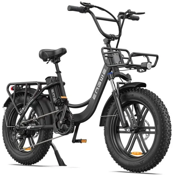 velo electrique ENGWE L20 20 Pouces Autonomie 140km Moteur 250W 39km/h Amortisseur avant VTC fat bike de ville Batterie 48V13Ah Noir