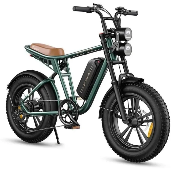 velo electrique ENGWE M20 20 pouces 45km/h autonomie 75km Moteur 750W tout suspendu fat bike VTT Batterie 48V13Ah Vert