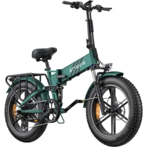 velo electrique pliable ENGWE ENGINE Pro 2.0 Autonomie 110km 45km/h Tout suspendu Pneus snow 20 pouces VTT Fat bike 52V16Ah Vert