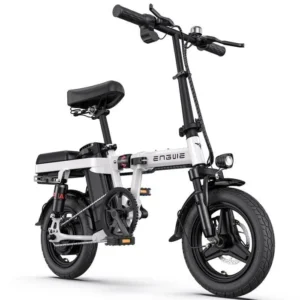 velo electrique pliable ENGWE T14 14 pouces 25km/h Moteur 250W Autonomie 42km avec amortisseur avant vélo de ville 48V10Ah Blanc