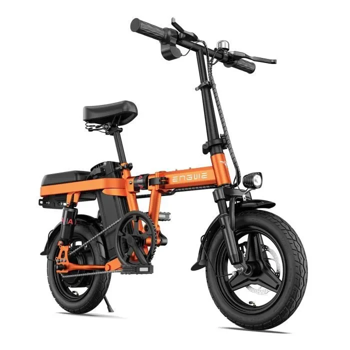 velo electrique pliable ENGWE T14 14 pouces 25km h Moteur 250W Autonomie 42km avec amortisseur avant vélo de ville 48V10Ah Orange velo electrique pliable ENGWE T14 14 pouces 25km h Moteur 250W Autonomie 42km avec amortisseur avant vélo de ville 48V10Ah Orange