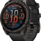 Montre GPS Garmin Fénix 8 AMOLED - 47 mm Sapphire Titane Carbon Gray DLC avec Bracelet en Silicone Noir Gris
