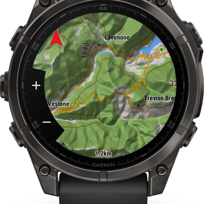Montre GPS Garmin Fénix 8 AMOLED - 47 mm Sapphire Titane Carbon Gray DLC avec Bracelet en Silicone Noir Gris1