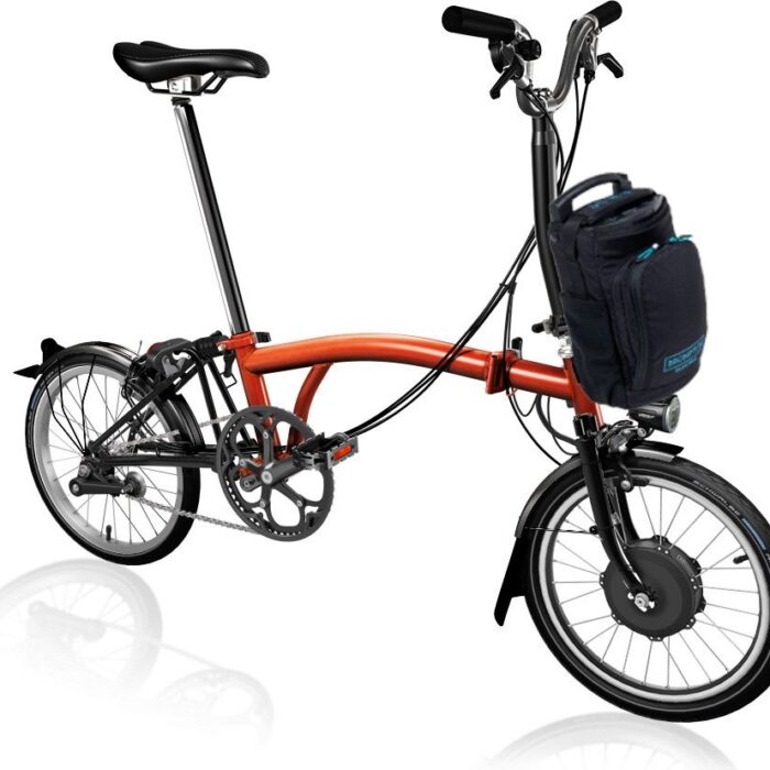 Vélo Pliant Électrique Brompton C-Line Explore Guidon Medium 300 Wh Flame lacquer