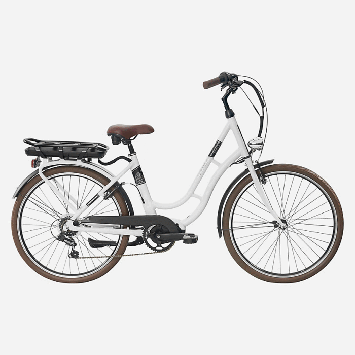 Vélo de ville électrique adulte E-City 110 BLANC NAKAMURA1