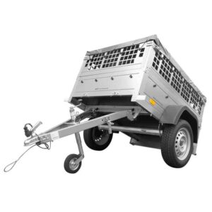 Petite remorque à un essieu Garden Trailer 150 KIPP [avec bâche plate grise, roue jockey]