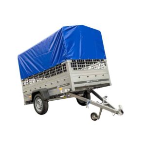 Remorque bâchée Garden Trailer 230 KIPP avec rehausses grillagées, bâche haute et roue jockey